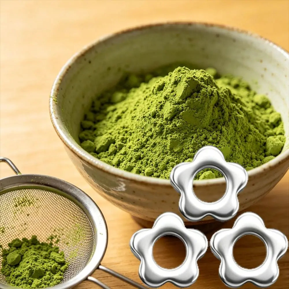 Stainless Steel Matcha Sifter Beads – Flower Shape 3–4 Pc