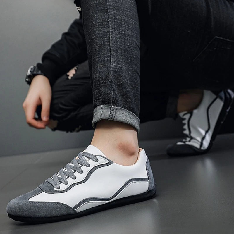 LEDP Men's Casual Lace-Up Flat Sneakers | Breathable Walking Shoes