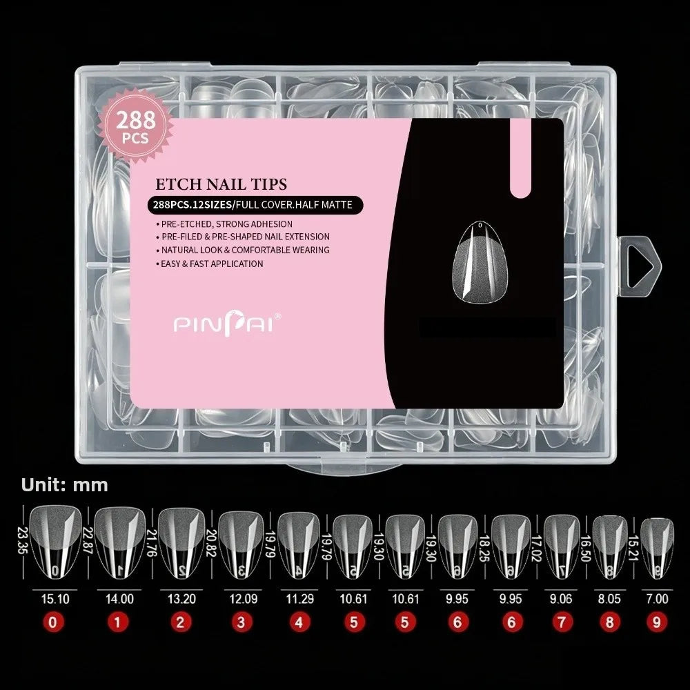 288pcs Ultra-Thin Soft Gel Nail Tips – Full Cover Extension Set