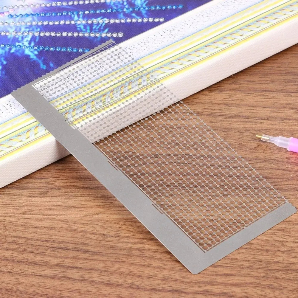 Stainless Steel Diamond Painting Cross Ruler | DIY Craft Tool