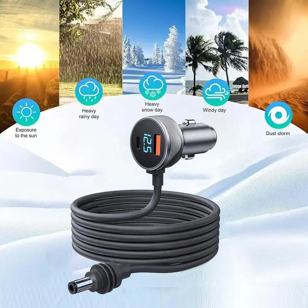 Starlink Mini Car Charger Cable 3-in-1 Digital Display USB-C