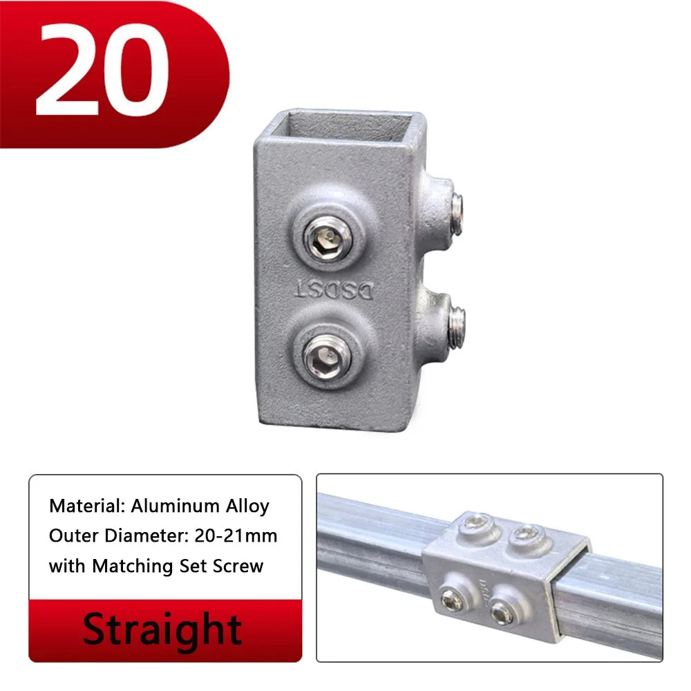 Aluminum Alloy Square Tube Pipe Clamp Connector | 3 Sizes