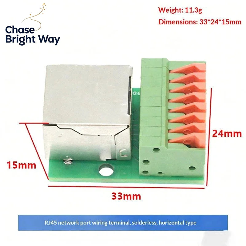 RJ45 Adapter Board Solder-Free Terminal Block | DIN Rail Mount