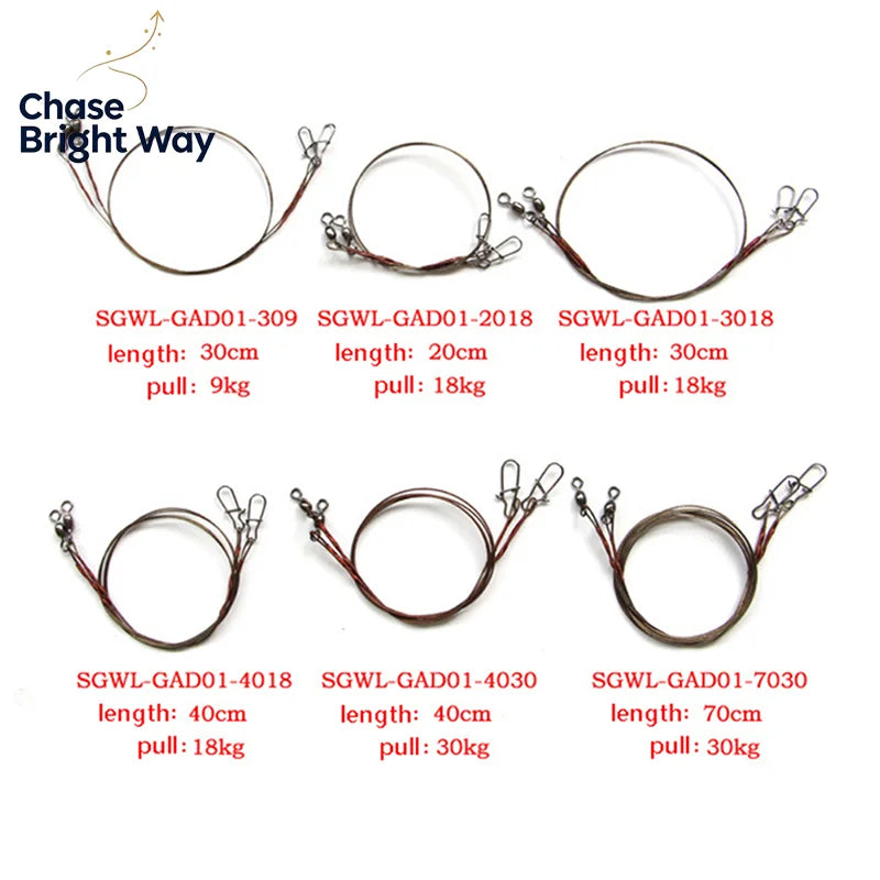 Steel Titanium Fishing Wire Leader – Anti-Bite Anti-Tangle
