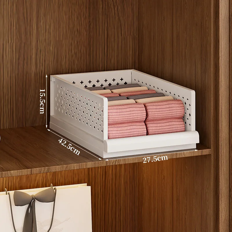 Stackable Pull-Out Drawer Storage Bins Organizer | 1-2 Layer