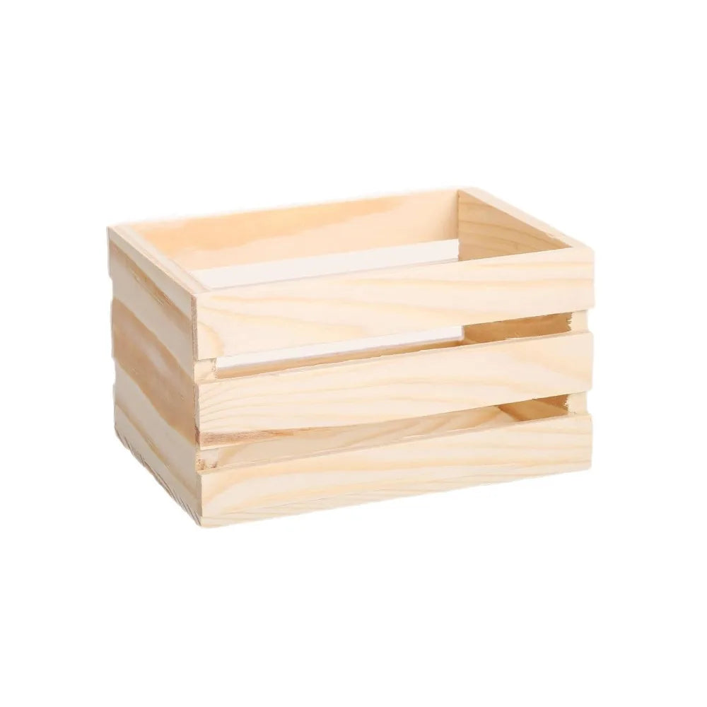 Wooden Dollhouse Crate – 1:12 Miniature DIY Storage Basket