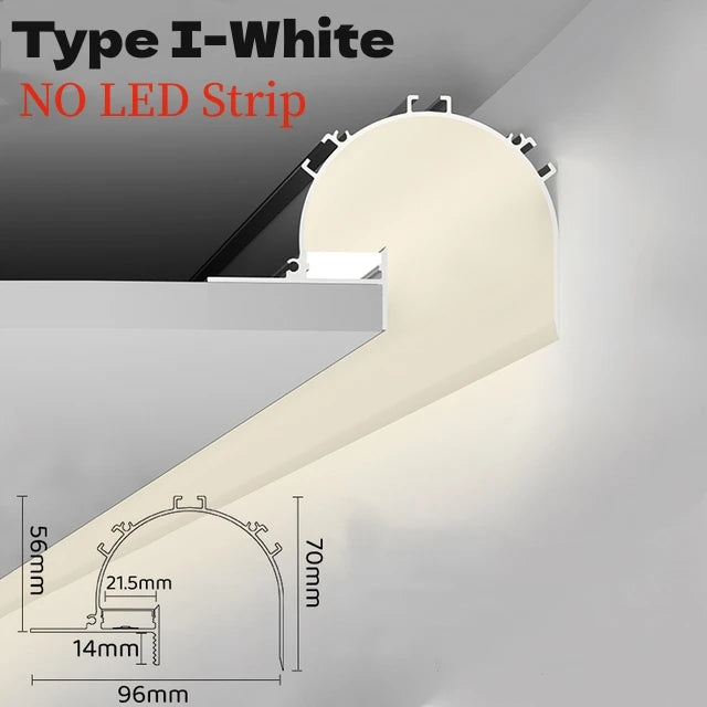 Recessed Corner LED Aluminum Profile Channel 0.5m/1m Ceiling