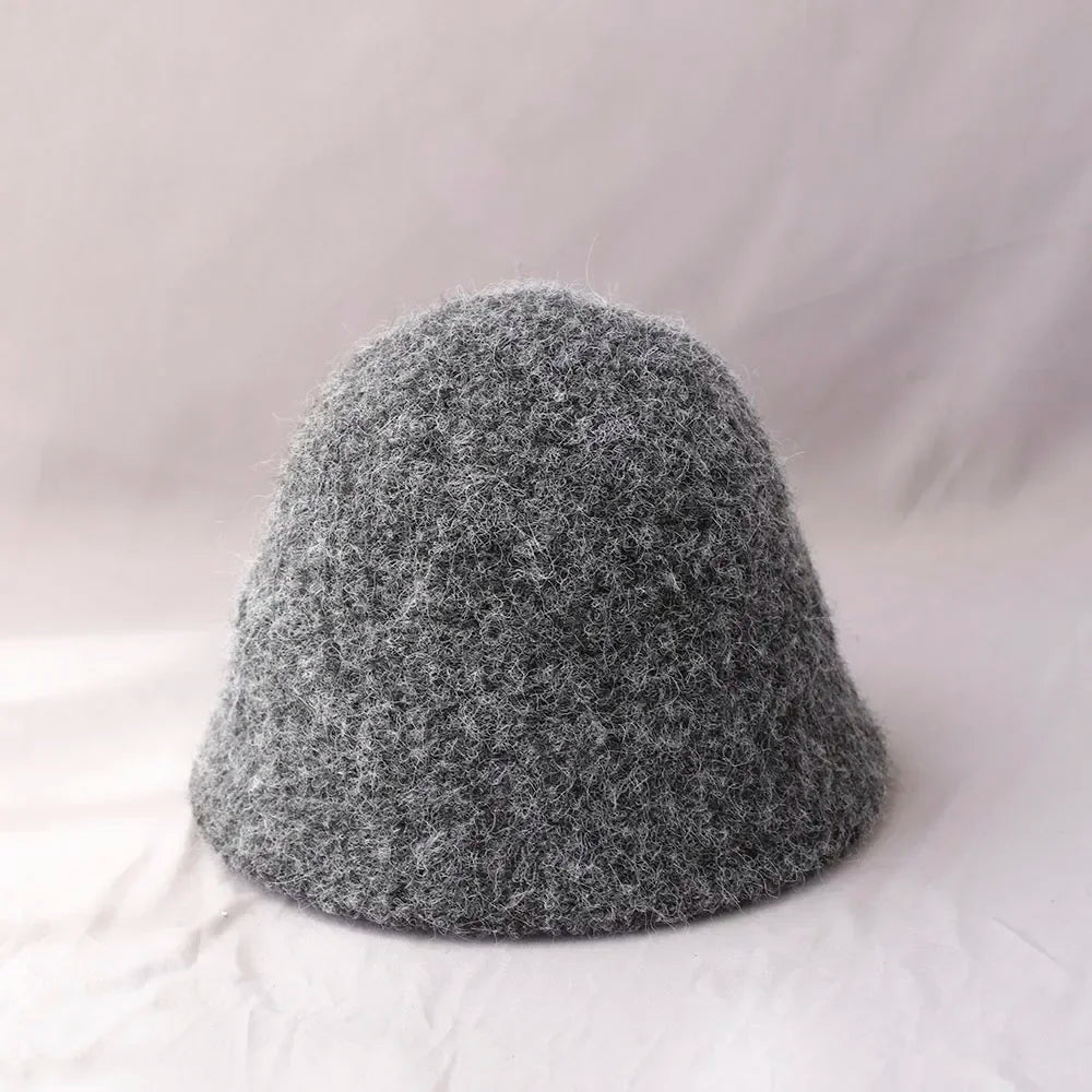 Women's Winter Knit Bucket Hat – Warm Fisherman Cap