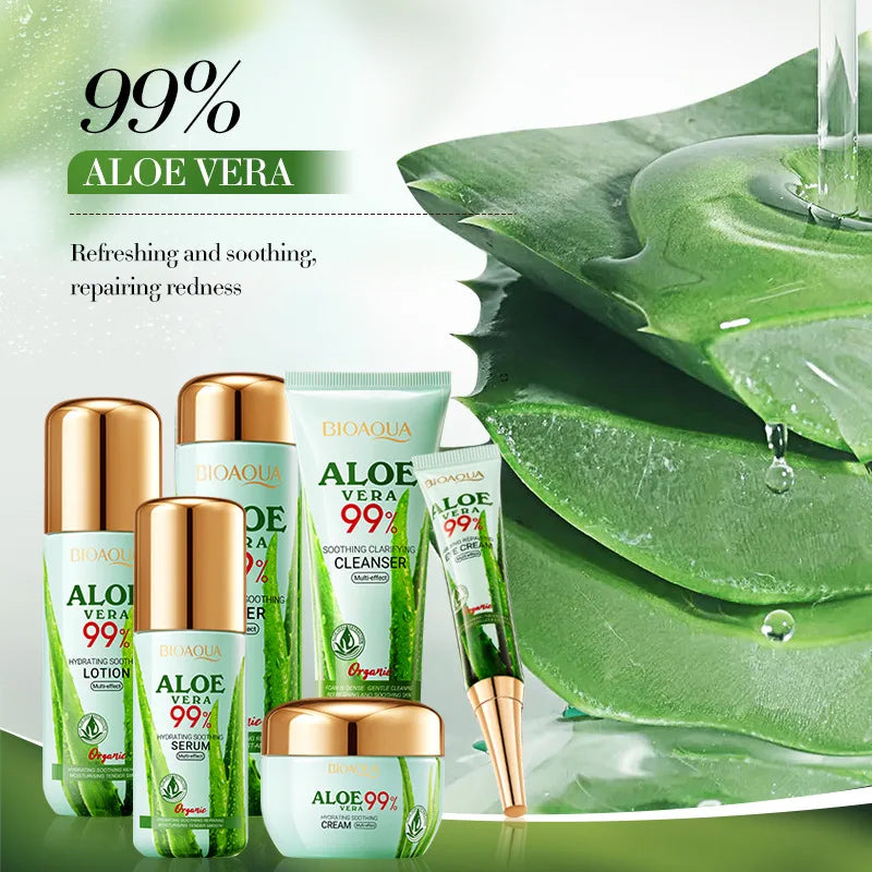 Aloe Vera 6-Piece Skincare Set – Cleanser, Toner & Eye Cream
