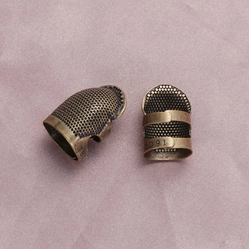Vintage Gold Metal Needle Thimble – Sewing Finger Protector