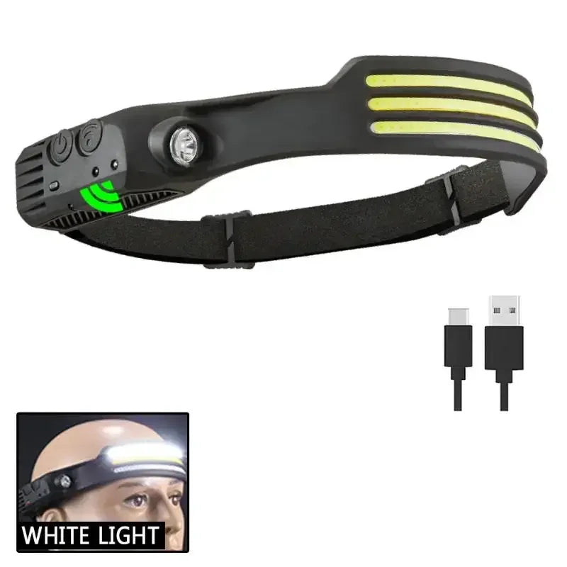USB Rechargeable COB LED Headlamp | Sensor Touch, IPX4