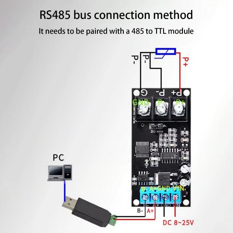 PT100 Temperature Transmitter RS485 Modbus RTU Sensor Module