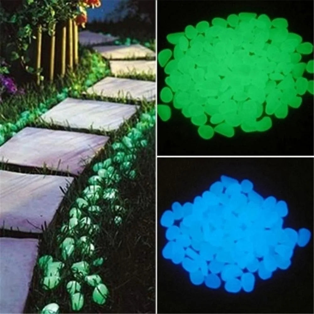 Glow in the Dark Garden Pebbles – 10 Resin Luminous Stones