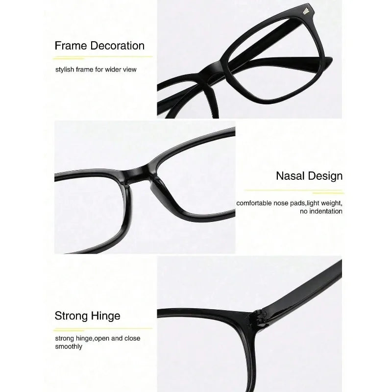 Square Blue Light Blocking Glasses – Clear Lens Unisex Frame