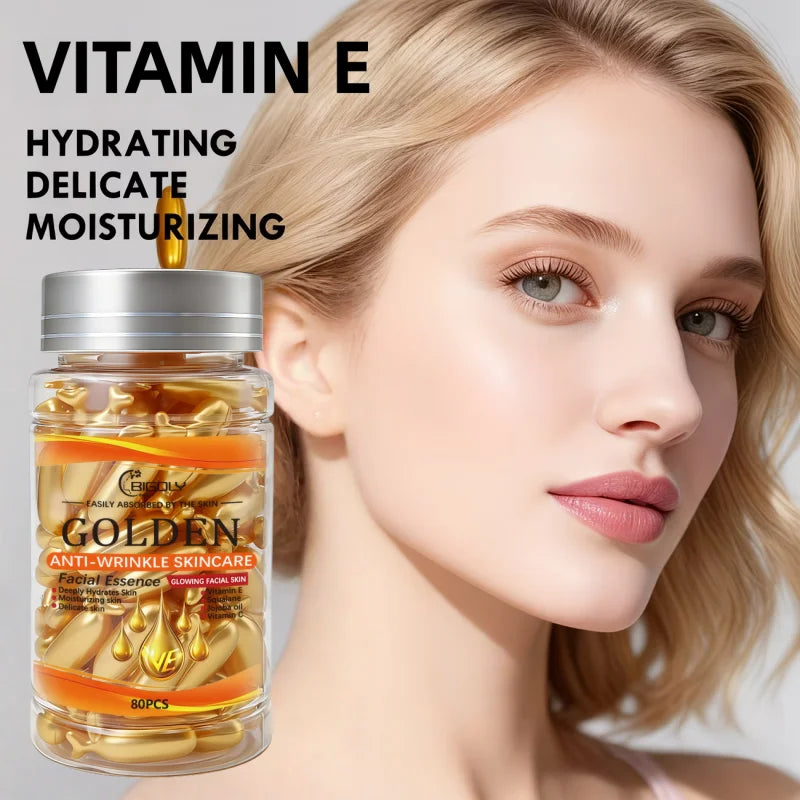 80-Capsule Facial Serum – Vitamins C, E & Squalane