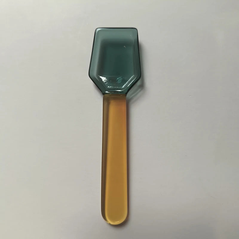 Colorful Borosilicate Glass Dessert Spoon – Short Handle Gift