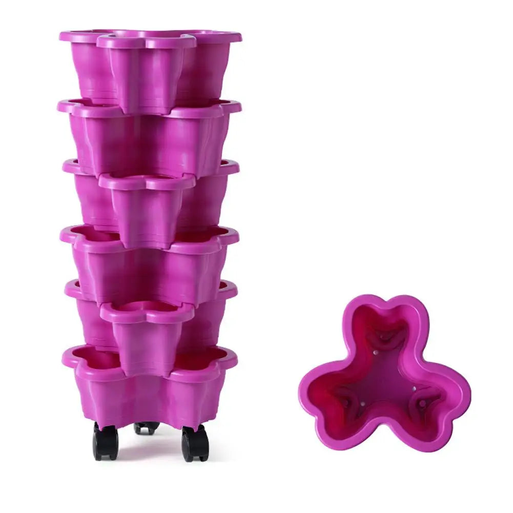 6-Tier Vertical Stackable Planter Tower for Herbs & Strawberries