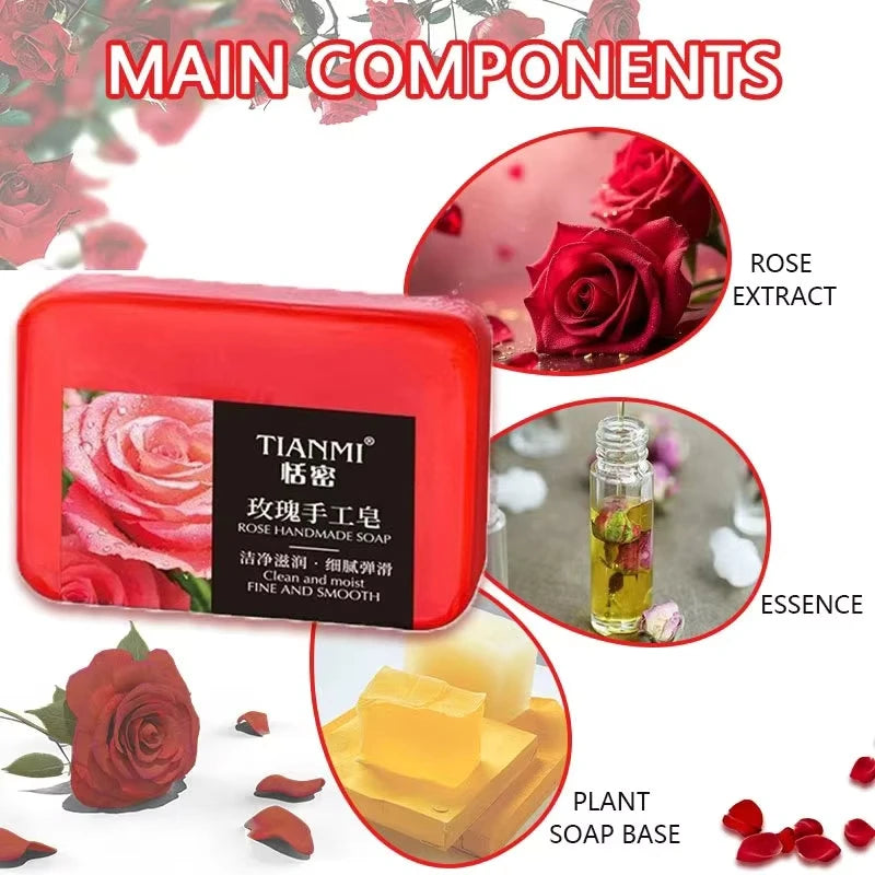 Rose Handmade Essence Soap – Hydrating Facial Cleanser 2-Pack