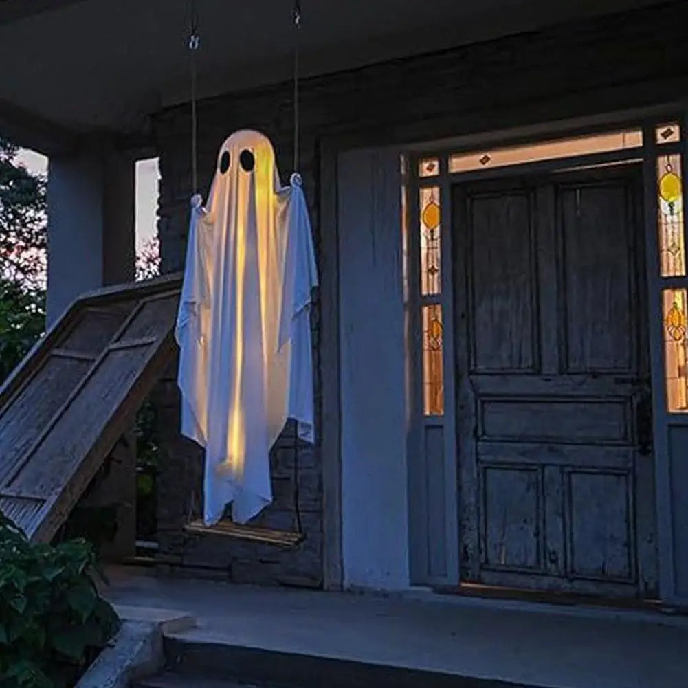 Large Hanging Swing Ghost Halloween Decoration | LED Lights