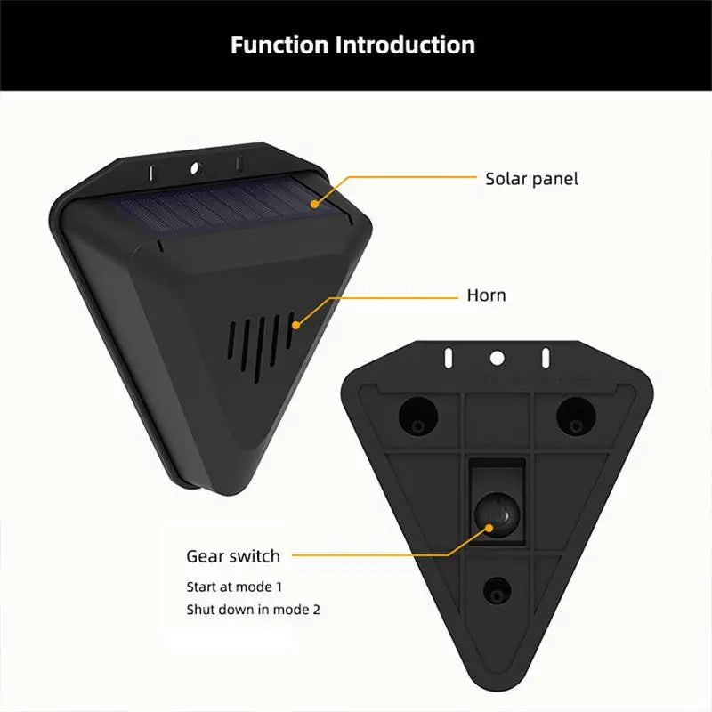 Solar Bird Repeller – 13-Mode Outdoor Animal Deterrent Device