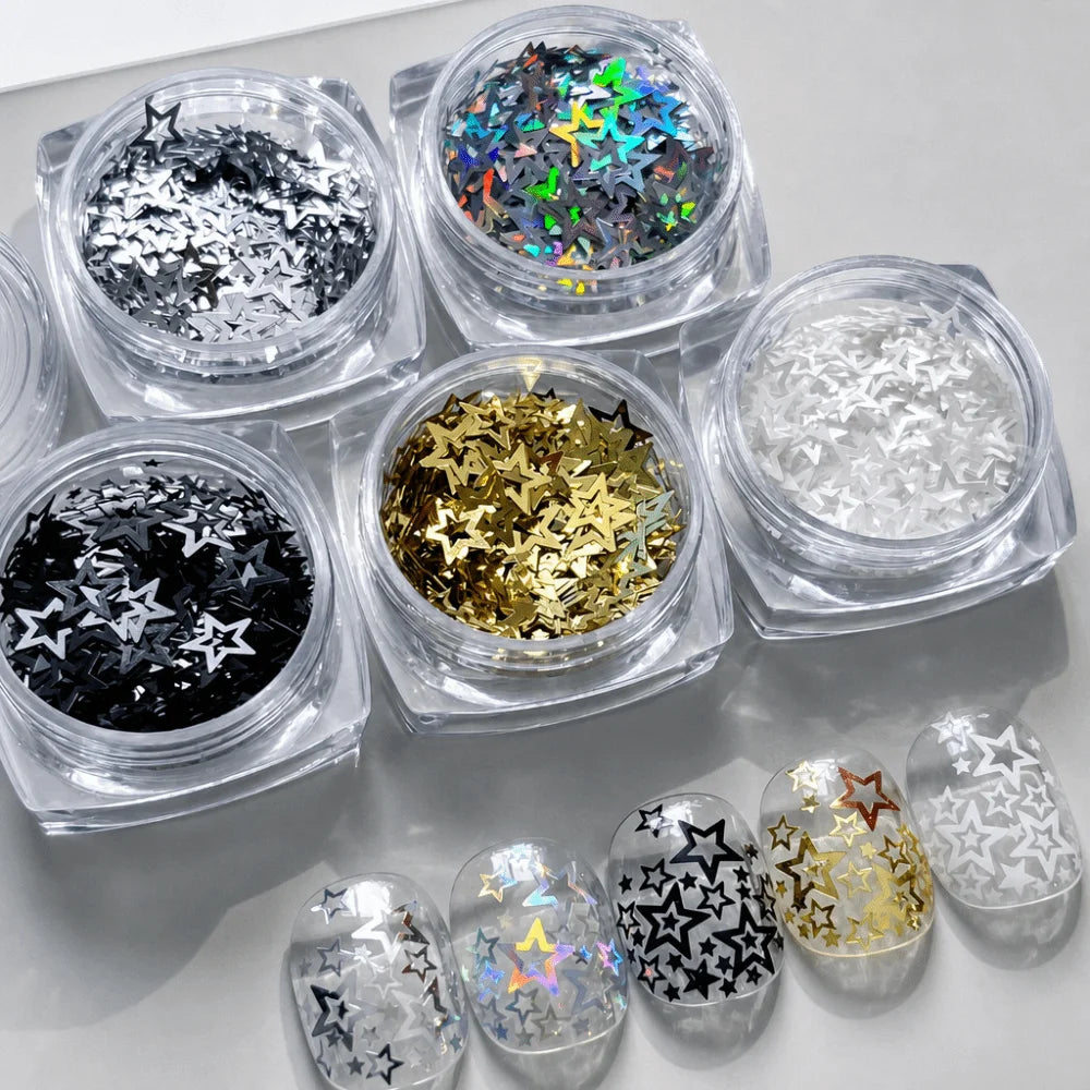 Star Glitter Nail Charms – Crystal Sequin DIY Nail Art Decor