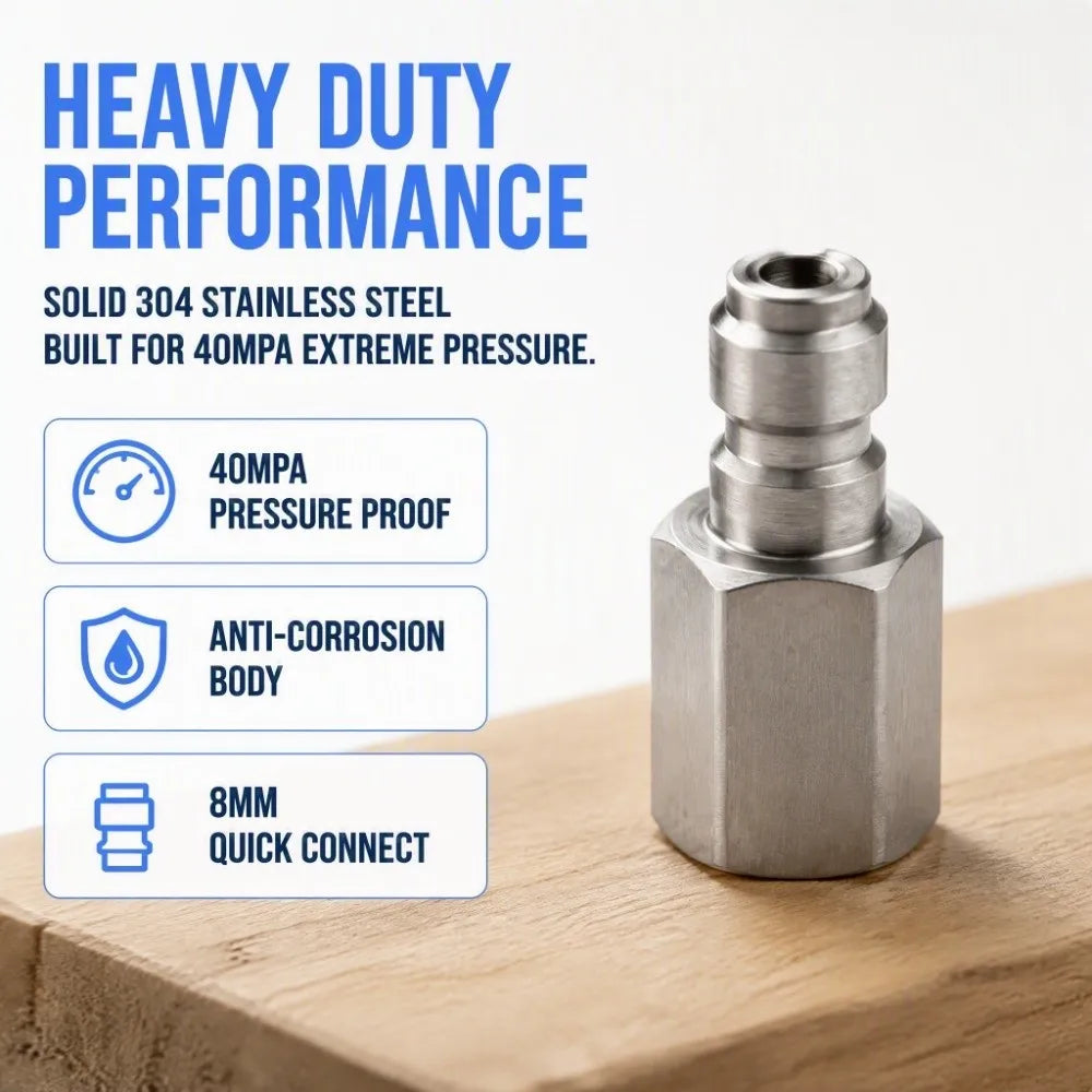 Stainless Steel Quick Connect Air Fitting | 1/8 BSPP Thread