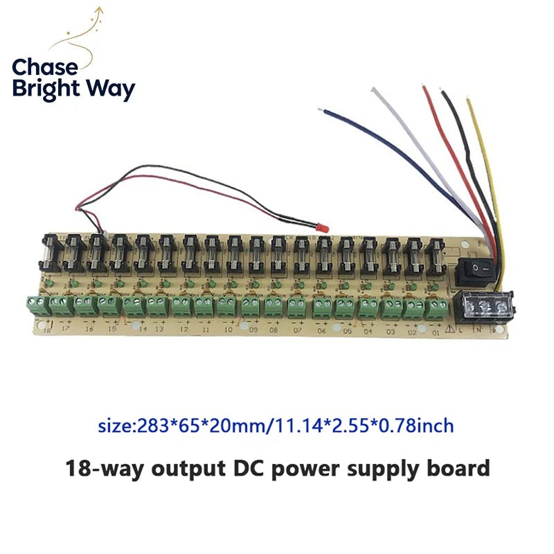 9/18-Way PCB Terminal DC Power Distribution Board – 24V
