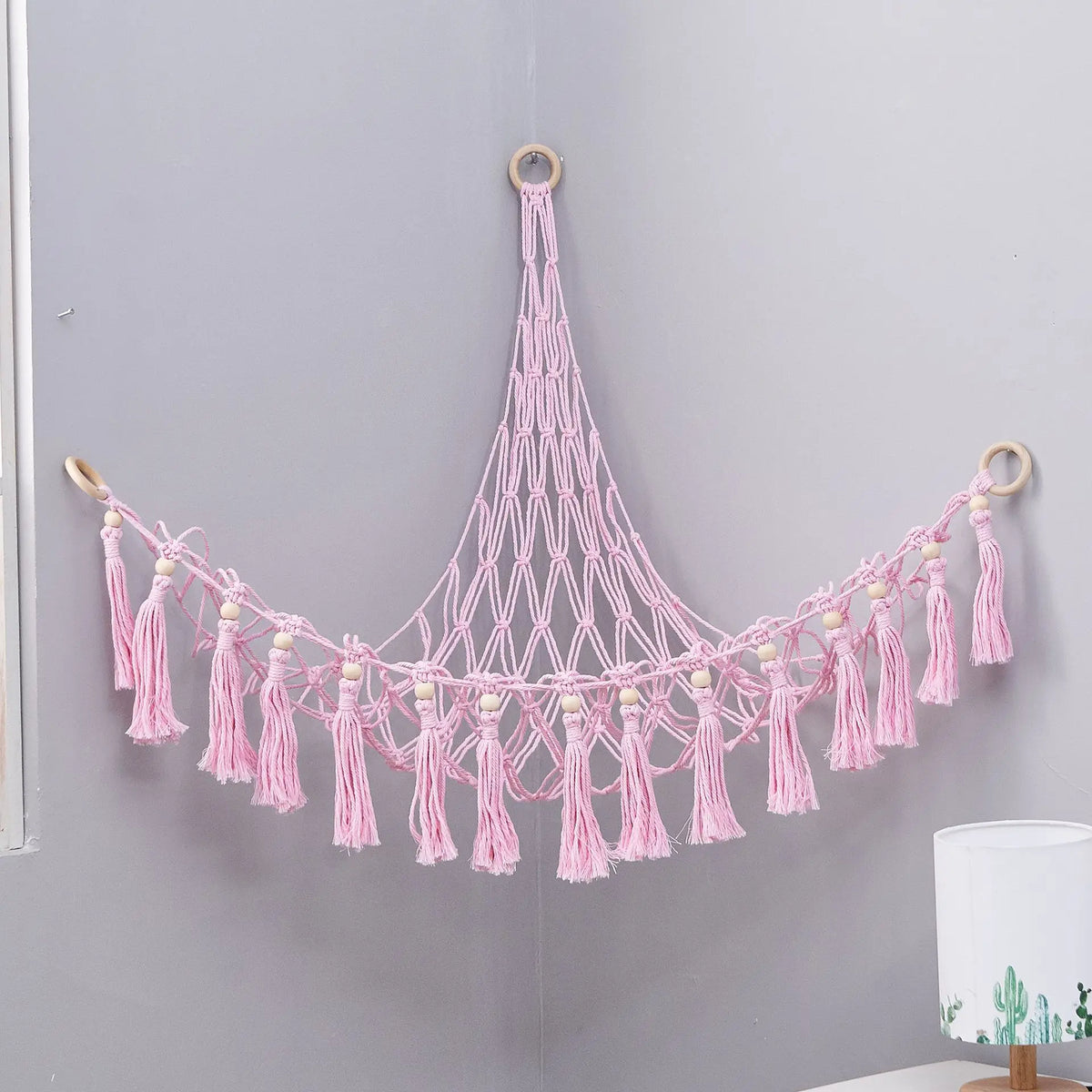 Triangle Wall Hanging Toy Net – Kids Room Storage Hammock