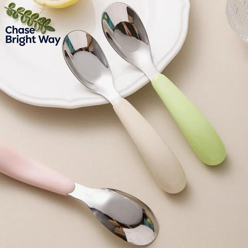 Baby Weaning Spoon – Food Grade Stainless Steel Flat Scoop