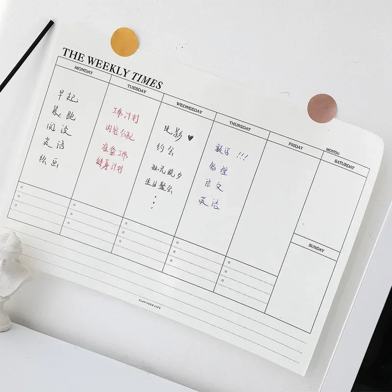 Undated Weekly & Monthly Planner Notebook | Korean Stationery