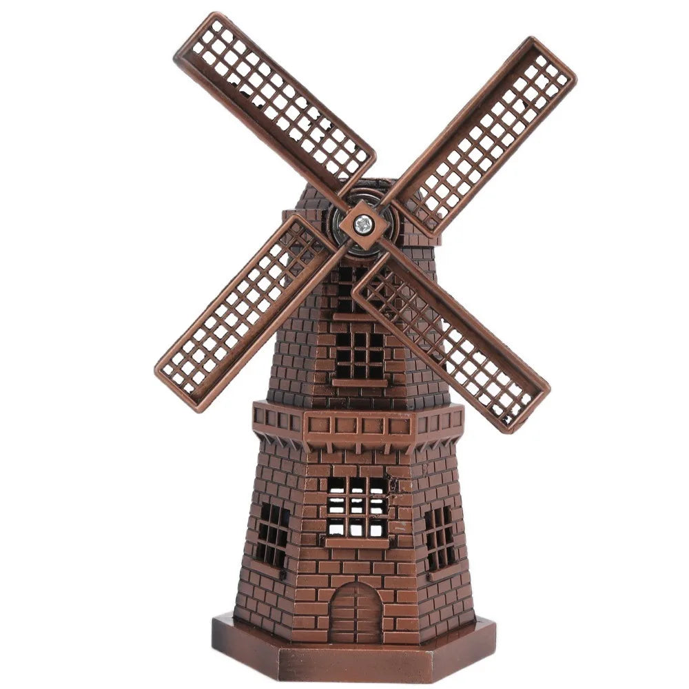 Vintage Red Bronze Windmill Ornament – Alloy Home Decor