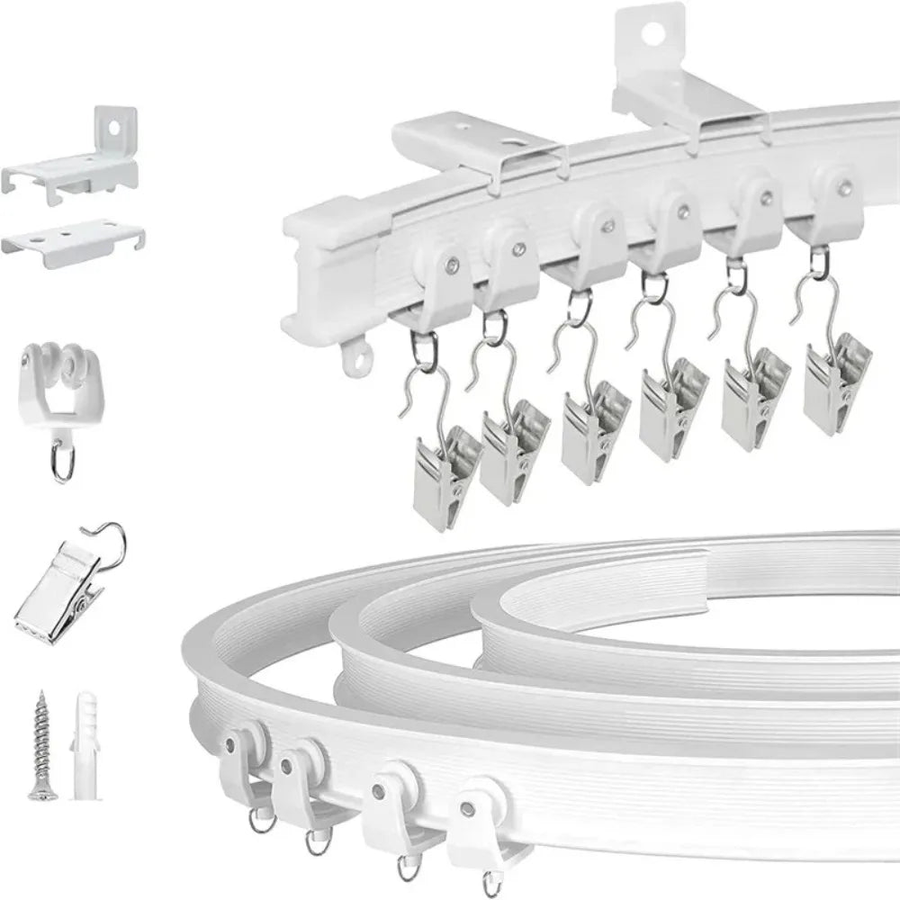 Flexible Bendable Curtain Track Rail 2m/3m – Ceiling & Wall Mount