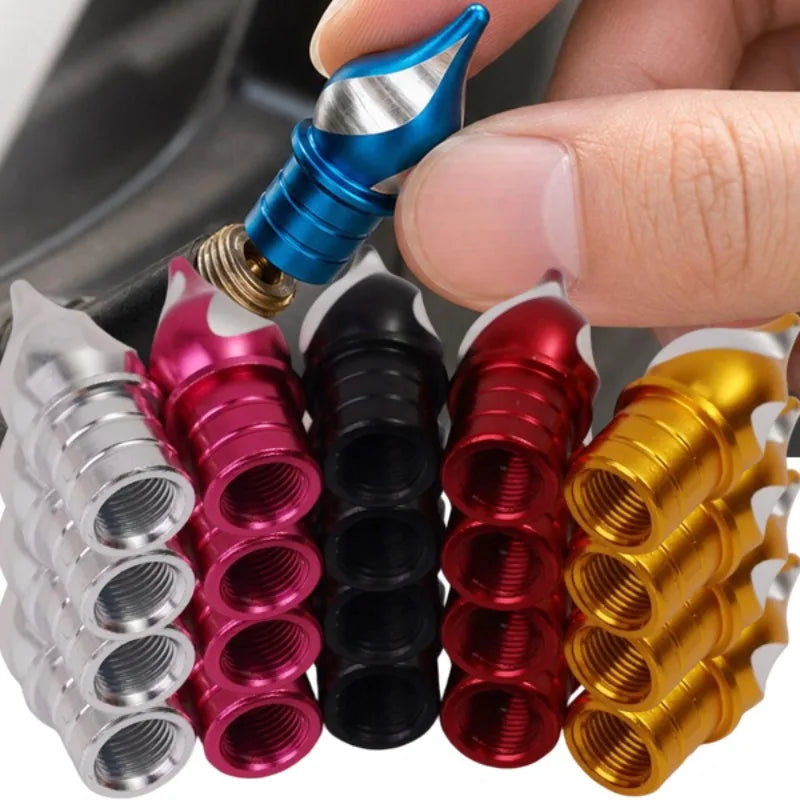 Torch Aluminum Alloy Tire Valve Caps 4-Pack – Car & Motorbike