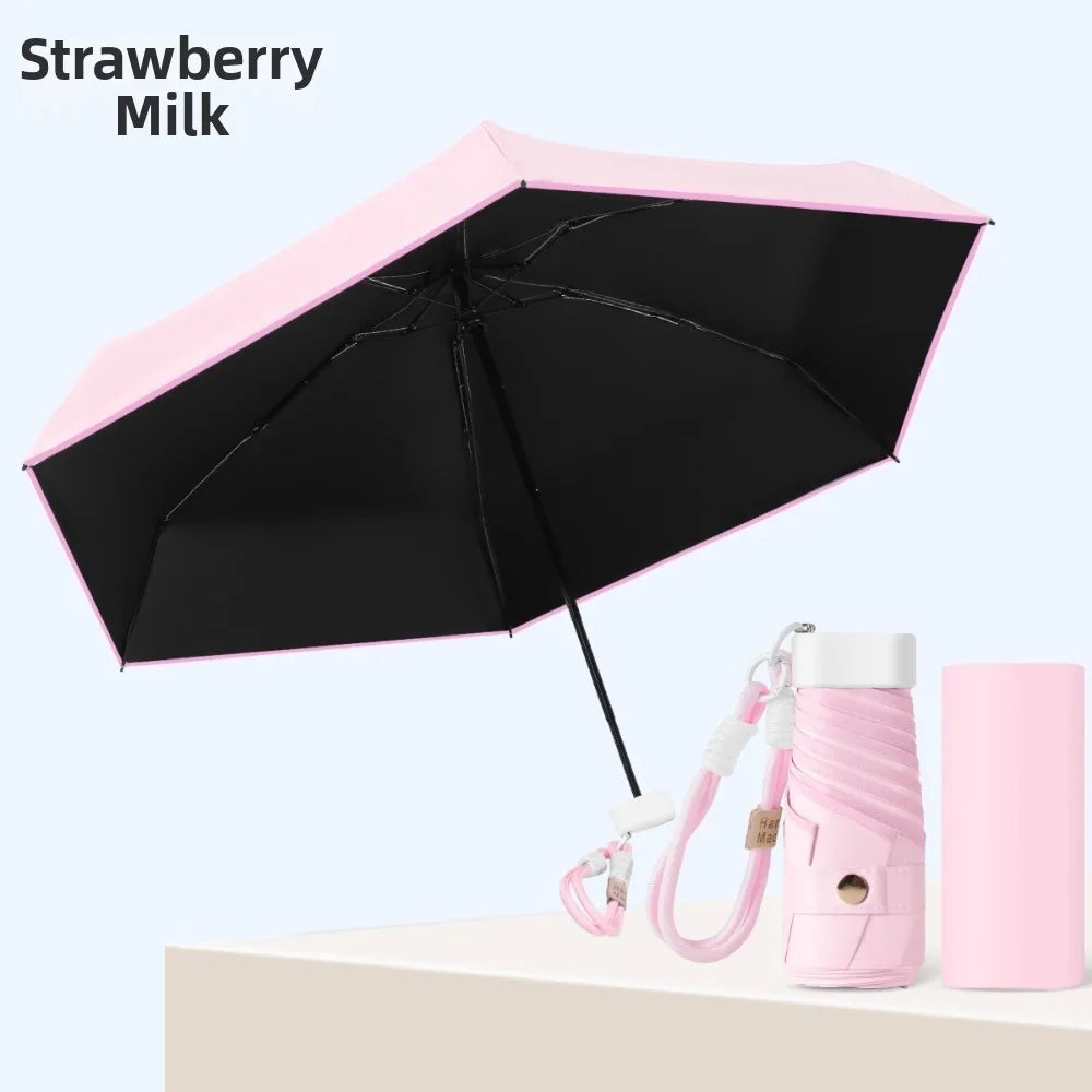 UPF 50+ Mini Folding Pocket Umbrella – UV & Rain Dual Use