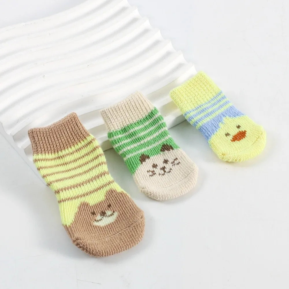 Non-Slip Cotton Dog Socks – Warm Booties for Small Breeds