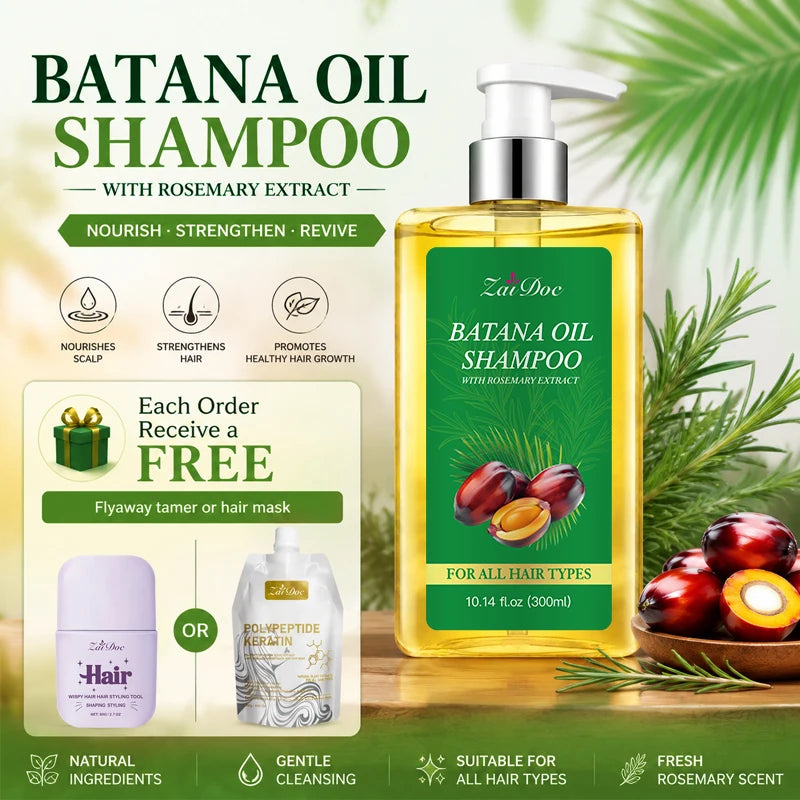ZaiDoc Batana Oil Rosemary Shampoo – Nourishing 300ml + Free Gift