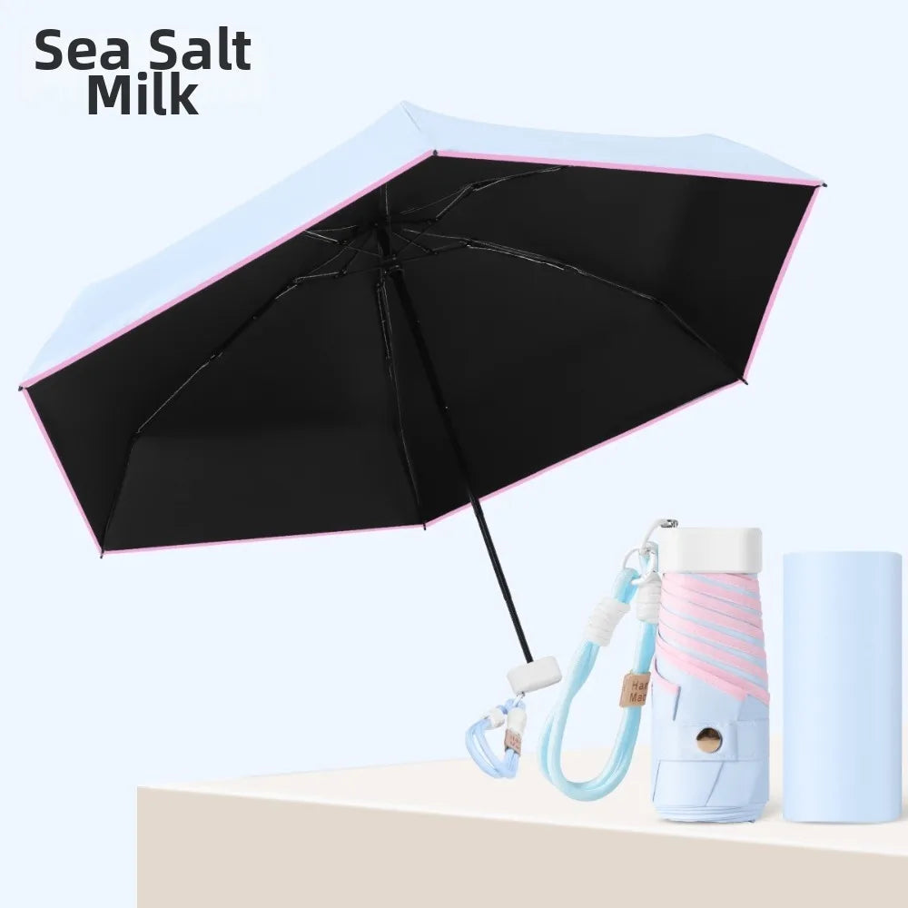 UPF 50+ Mini Folding Pocket Umbrella – UV & Rain Dual Use
