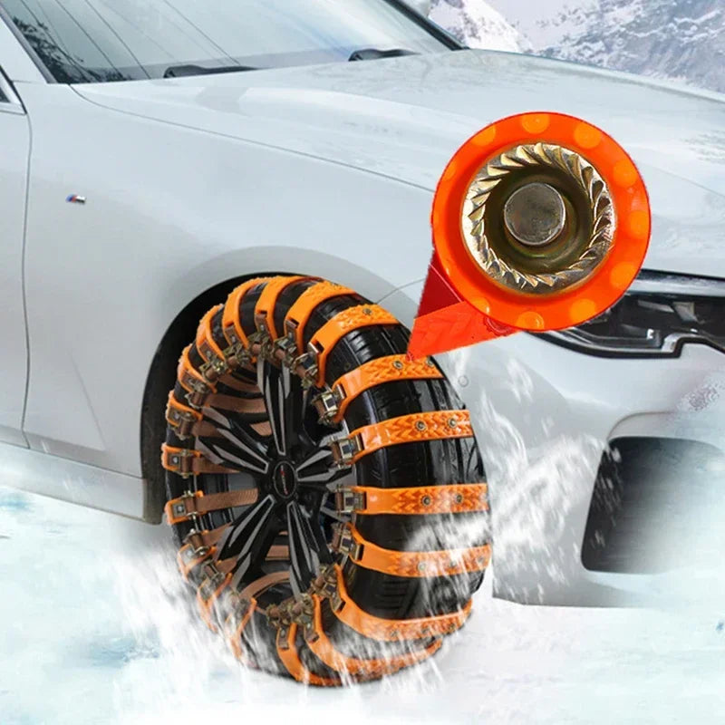 Universal Snow Tire Chains – TPU Anti-Slip Straps for Cars