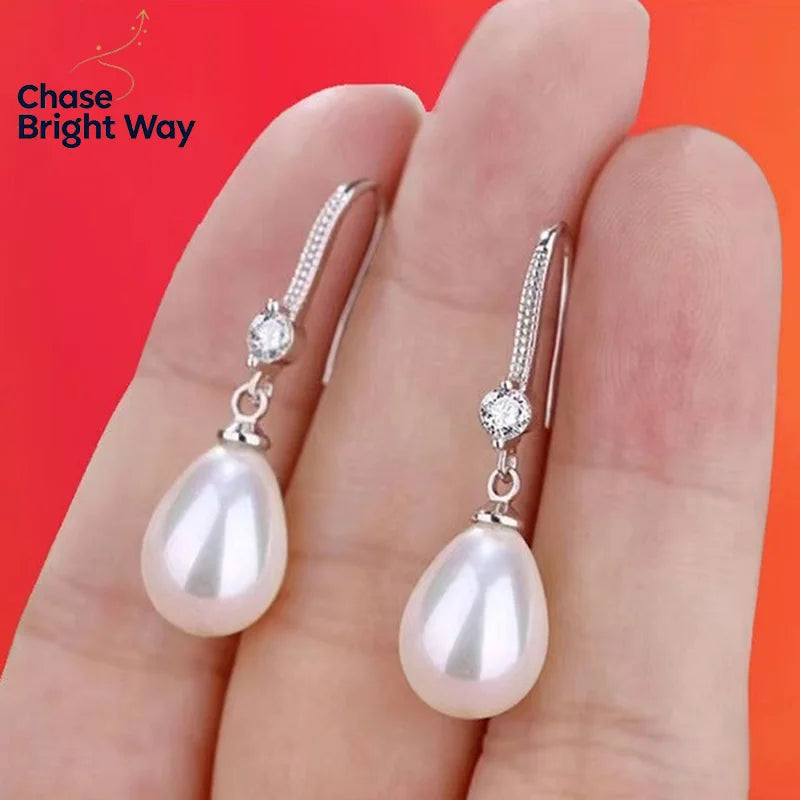 Water Drop Pearl Drop Earrings – Round & Oval Women's Jewelry