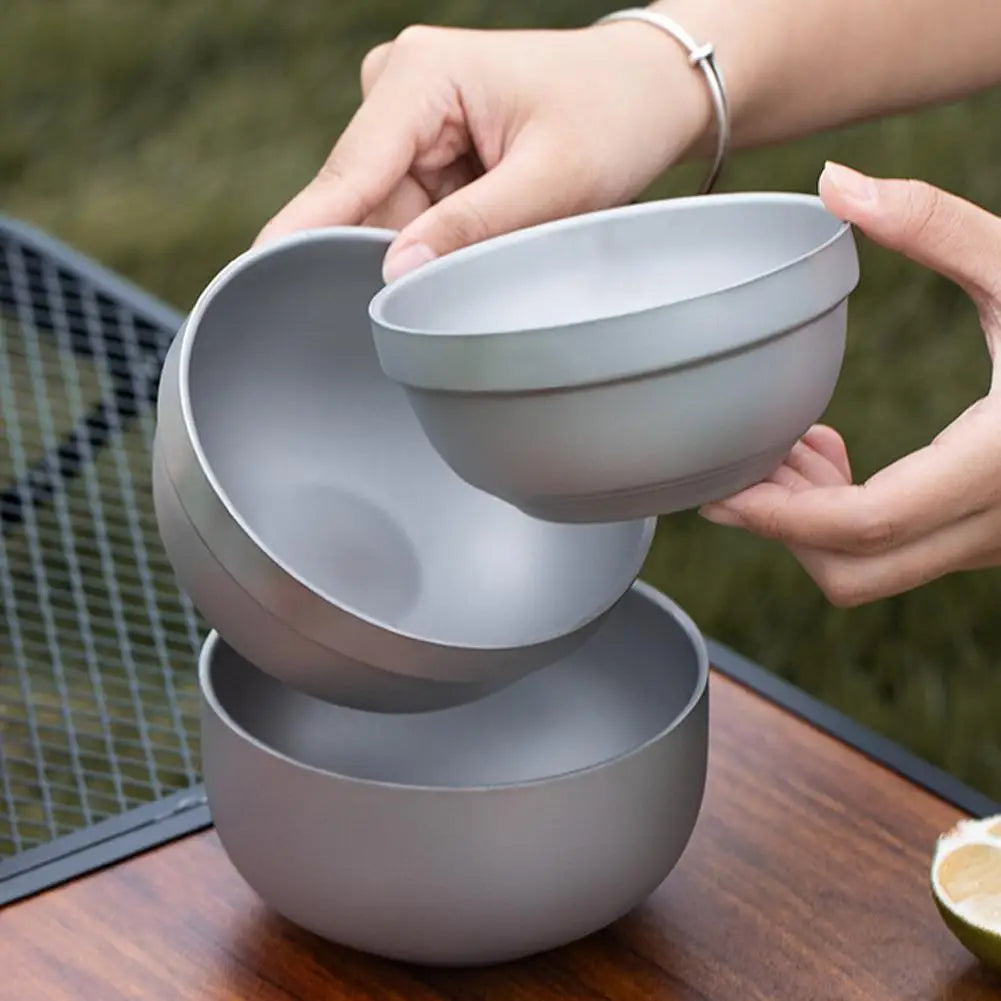 Titanium Alloy Camping Bowl – Ultralight Double Wall Outdoor Bowl