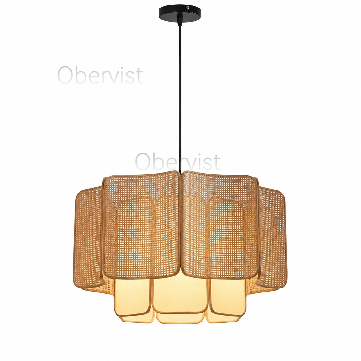 Wabi Sabi Rattan Pendant Light – Boho Hanging Ceiling Lamp