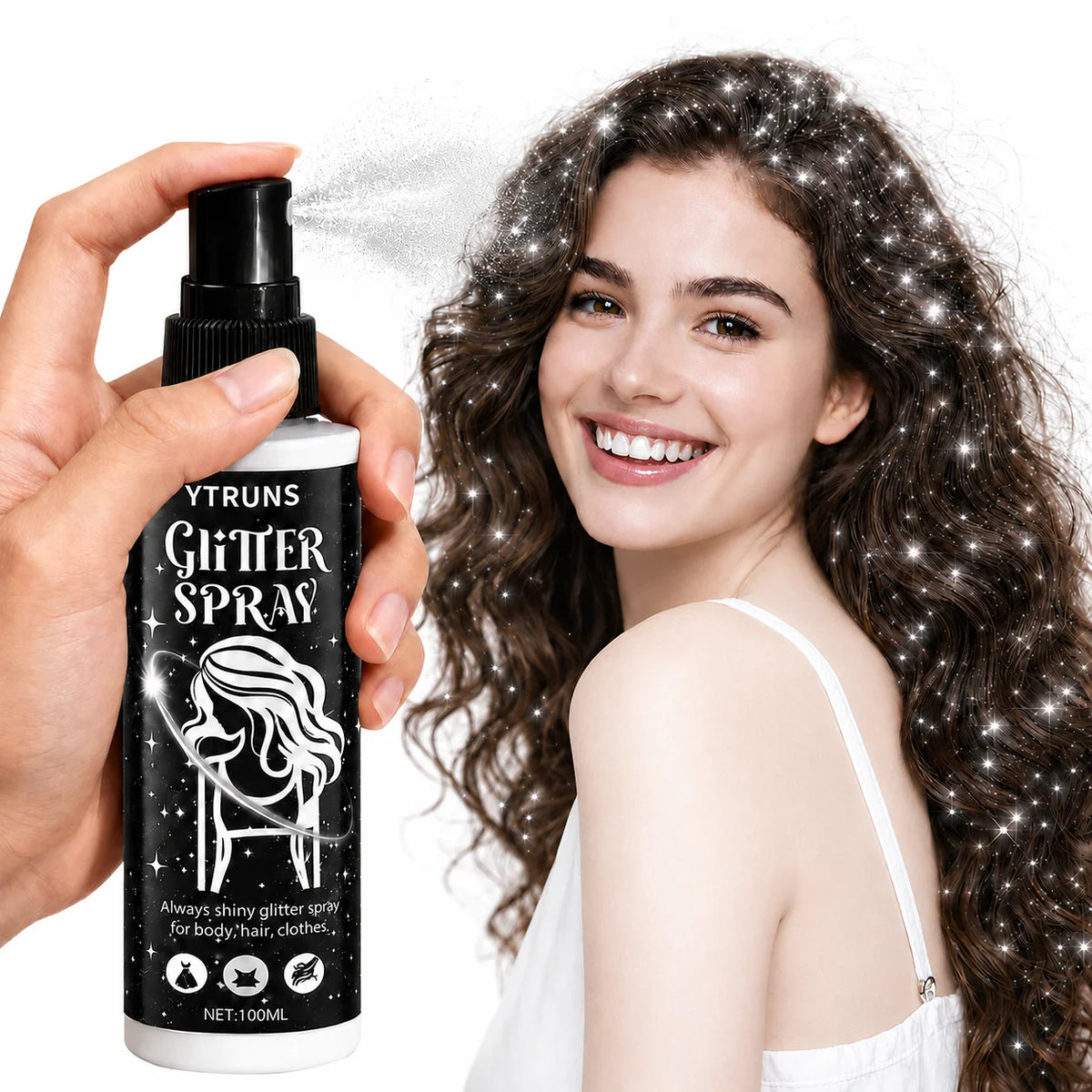 Silver Glitter Spray 100ml – Shimmer Mist for Hair Body & Clothes