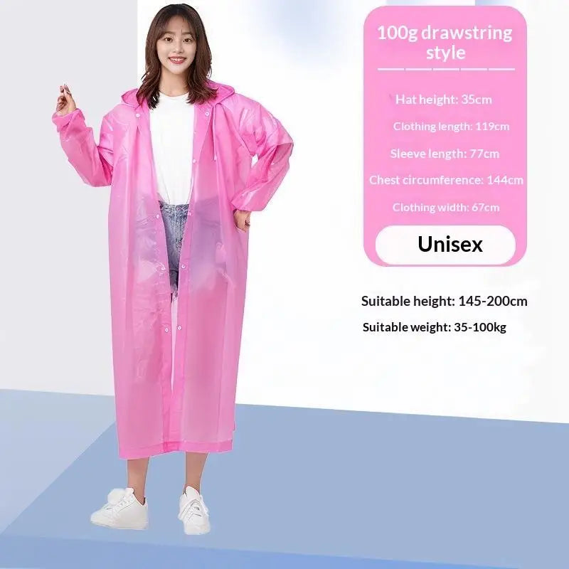 Unisex Hooded EVA Rain Poncho – Waterproof Outdoor Raincoat