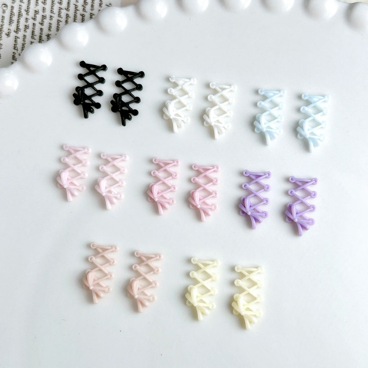 30Pcs 3D Resin Bow Nail Charms – Macaron DIY Nail Art Decor