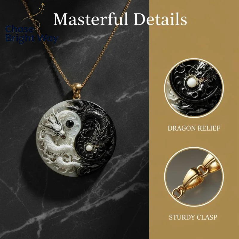 Yin Yang Twin Dragons Pendant Necklace – Gothic Alloy Choker