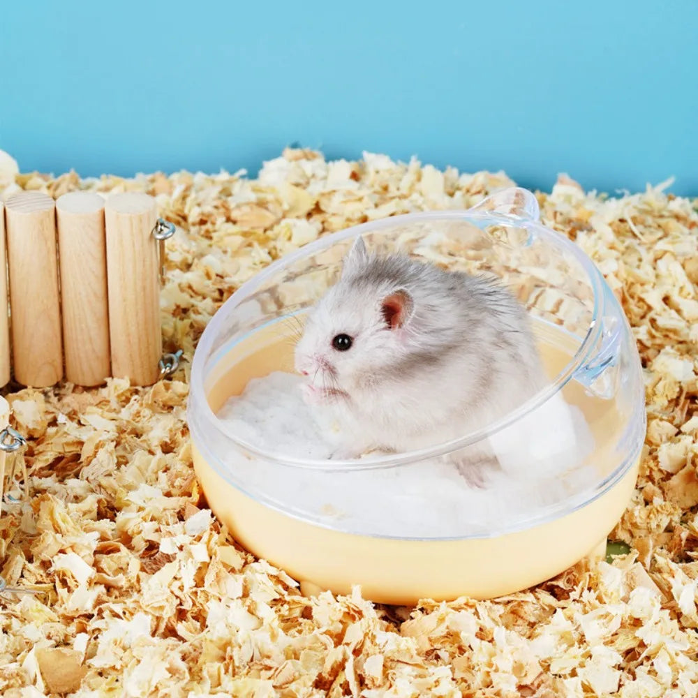 Hamster Sand Bath Box – Transparent Small Animal Container