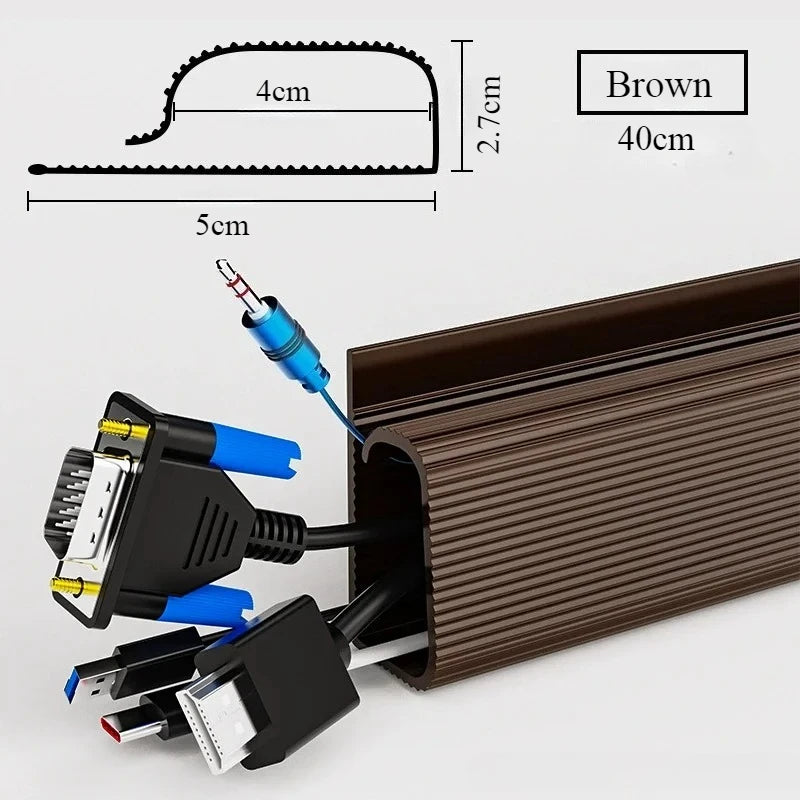 Under-Desk Cable Management Tray – No-Drill PVC Wire Organizer