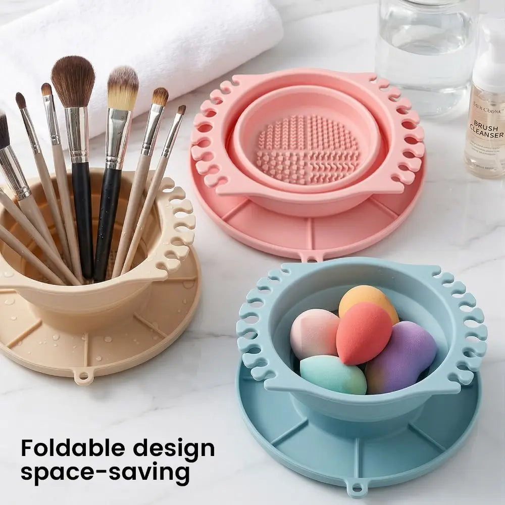 Silicone Makeup Brush Cleaning Bowl – Egg Shape Organizer