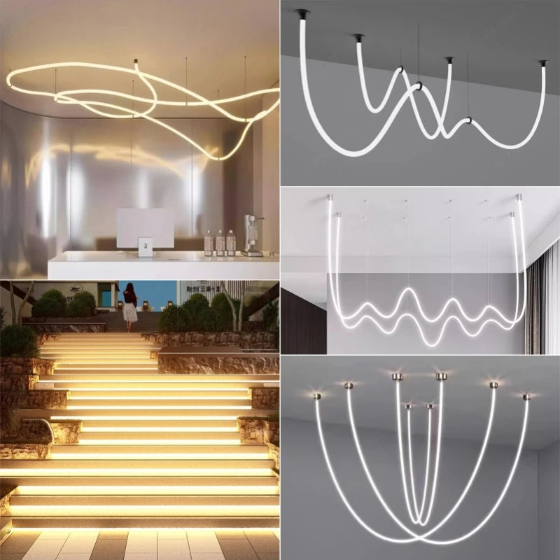 270°/360° Flexible LED Neon Silicone Rope Light DC12V IP67