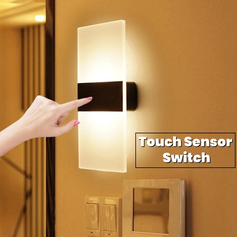 Touch Sensor LED Wall Sconce USB Rechargeable Wireless Night Light